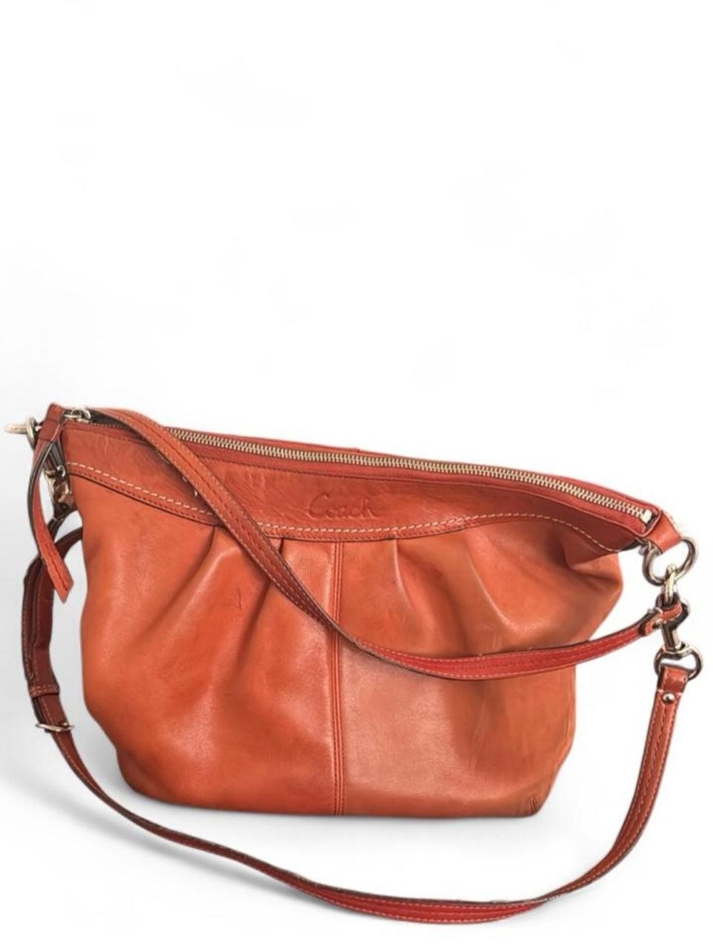 Coach Orange Leather Shoulder Bag